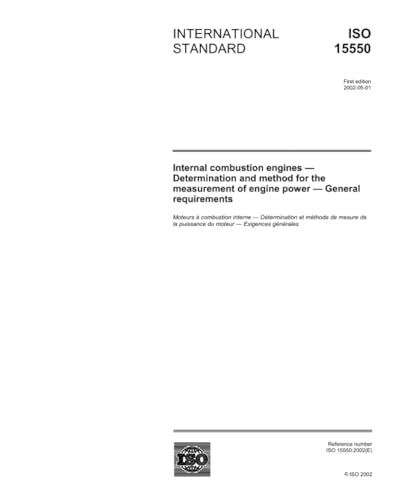ISO 15550:2002, Internal combustion engines - Determination and method for the…