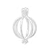 HOUSWEETY 5 Silver Plated Hollow Filigree Cage Pendants 19x12mm (Fit 6-9mm Beads)