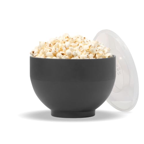 Photo 1 of W&P Microwave Silicone Personal Popcorn Popper Maker | Charcoal | Collapsible Bowl w/Built In Measuring Cup, BPA Free, Eco-Friendly, Waste Free, 4 Cups of Popped Popcorn