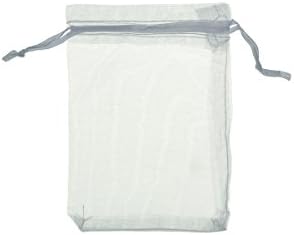 QX 5cm x7cm White Organza Jewelry Pouches Wedding Party Christmas Gift Silk Bags 100pcs
