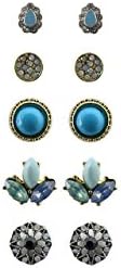 Fun Jewelry Bohemian Eclectic Earring Set, 5 Count