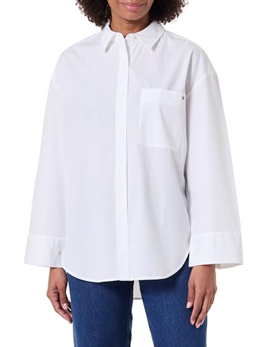Tommy Hilfiger Camisa Mujer Poplin New Easy Oversized, Blanco (TH Optic White), 46