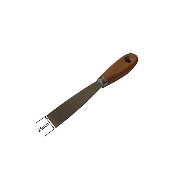 12 Stück Edelstahl Spachtel Ideal für Gipskarton, Ideal Streichmesser Putz, Klebemontage, ergonomischer Holzgriff, 25mm – Bild 4