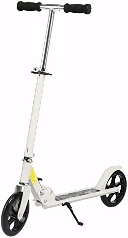 Adult Kick Scooter Height-Adjustable, Foldable, Easy-Folding, Rapid, Mud Rain Guard, Patented Rear Fender Brake | City Urban Commuter Street Push 2 Wheels Scooter for Men Women (White)