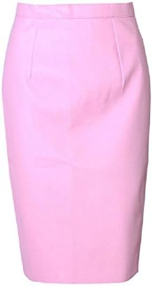 Withchic PU Leather Solid Slit Pencil Midi Skirt