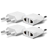 Unidapt European Plug Adapter Power Converter, Travel from Usa Us to EU Europe adaptor(4 piece)