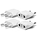 Unidapt European Plug Adapter Power Converter, Travel from Usa Us to EU Europe adaptor(4 piece)