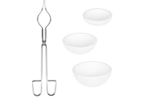 YIEPET 4 Pieces Small Melting Ceramic Crucible Bowl Dish Cup Set，Quartz Crucible,Tong for Melt New YIEPET 4 Pieces Small Melting Ceramic Crucible Bowl Dish Cup Set，Quartz Crucible,Tong for Melt…