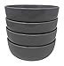 Gianna's Home Stoneware Soup Salad Cereal Bowls 6 1/2 in. Ceramic 28 oz, Set of 4 (Grey)