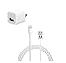 VMwireless High Quality USB Cable and Wall Home CHARGER for Iphone 5/5S/5C/6/6S/6SPlus Ipod Touch 5G/NANO 7G IPAD 4, IPAD MINI/MINI 2, Ipad AIR/AIR 2, Compatible with IOS 9 (WHITE)