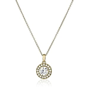 Sterling Silver Swarovski Zirconia Halo Pendant Necklace