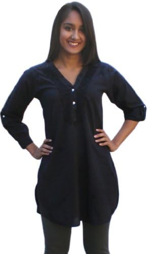 Ayurvastram Pure Cotton, Hand Embroidered Shirt Tunic Top Kurti Blouse