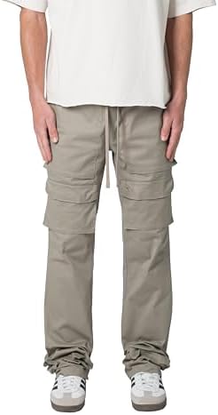 mnml Men's Drawcord Flare Cargo Pants - Khaki, XS at Amazon Men's