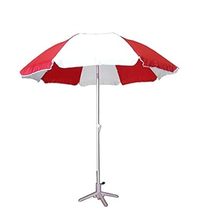 Brandway Promotional Garden Umbrella with Stand 6 Ft Thick Waterproof Fabric (Red and
