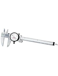 Starrett 120 Series Dial Calibre, acero inoxidable, Pulgada, para interior exterior Medidas, Blanco, 1