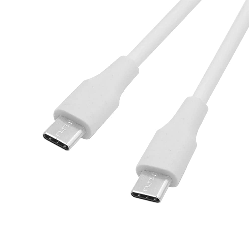 NFHK Type-C USB-C Male to Male USB 2.0 Version Data Cable Support PD 65W for Laptop & Phone White 100cm