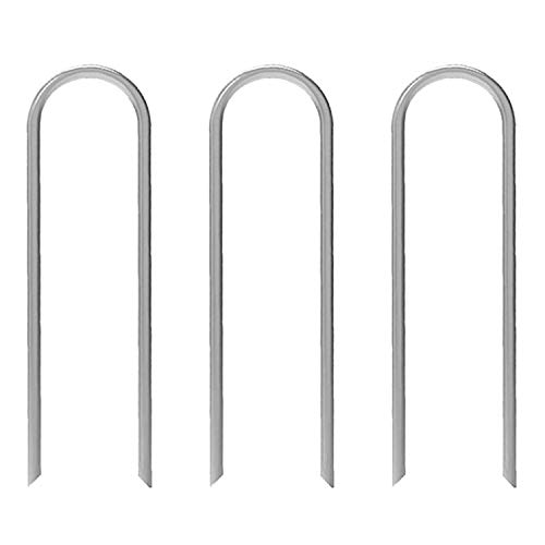 AAGUT Garden Staples 6 Inch Galvanized 100 Pack RoundTop Drip Hose Stakes Irrigation Hooks