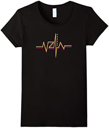 Womens Venezuela VZLA heart Flag T-Shirt Medium Black