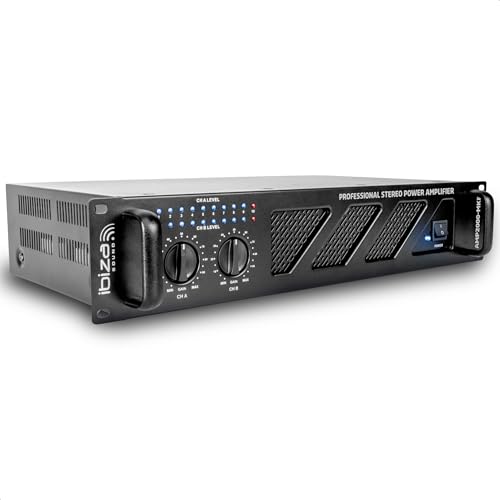 AMP2000-MKII - IBIZA - 2x1500W Professional Sound Processor Amplifier with XLR/Jack inputs and Speakon/Born outputs - 19 Rackable - Black
