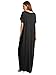 Verdusa Women's Short Sleeve Loose Long Maxi Lounge Dress with Pockets Black XL