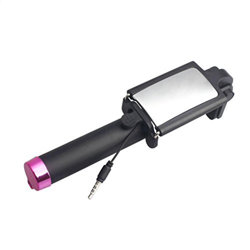 DZT1968 Luxury Extendable Handheld Fold Self-portrait Stick Holder Monopod (Hot Pink) - Thumbnail 4