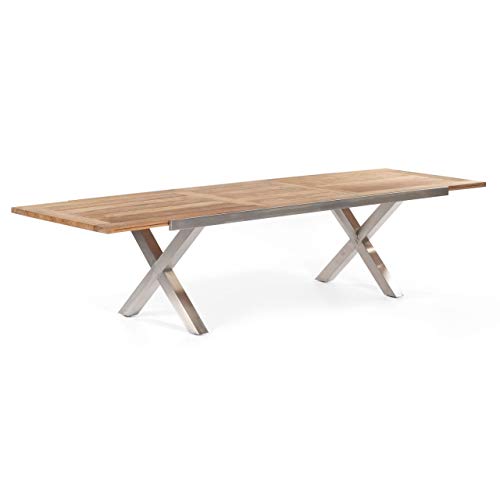 Gartentisch ausziehbar Spectra 245/331x100cm Edelstahl/Teak – Bild 3