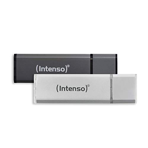 Intenso Alu Line 2x 32 GB USB 2.0 Flash Drive Silver and Anthracite (Twin Pack)