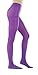 STYLEGAGA 2Pairs Women's 80Denier Semi Opaque Solid Color Footed Pantyhose Tights (S-M, Purple)