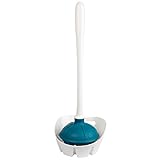 Kleen Freak Antibacterial Toilet Plunger with Holder â€“ Advanced Germ Guard â€“ Maximum Plunging Power