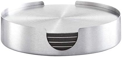 yHRgETLD 6Pieces/Set Stainless Steel Round Coasters Drink Coasters Set of 6 Heat Insulation Mat Table Coaster