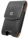 Motorola Droid RAZR MAXX HD Executive Vertical Style Case Made In Genuine Leather With Magnetic Closure And Removable Spring Clip Black