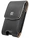 Motorola Droid RAZR MAXX HD Executive Vertical Style Case Made In Genuine Leather With Magnetic Closure And Removable Spring Clip Black
