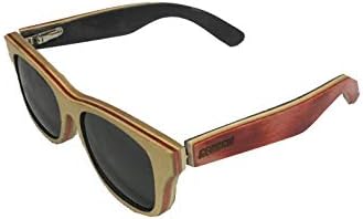 Surf Snow Promo University of Georgia Sycamore Series Recycled Skateboard Wood Sunglasses-Wood/Red Frames-Smoke Lenses