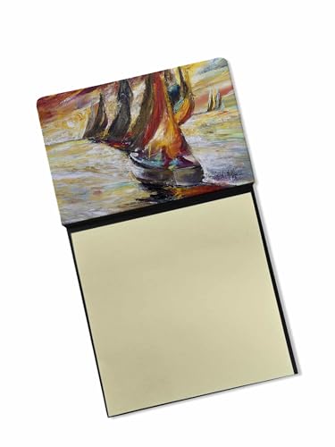 Caroline's Treasures Red Sails Sailboat Sticky Note Holder, 3.25 by 5.5", Multi…