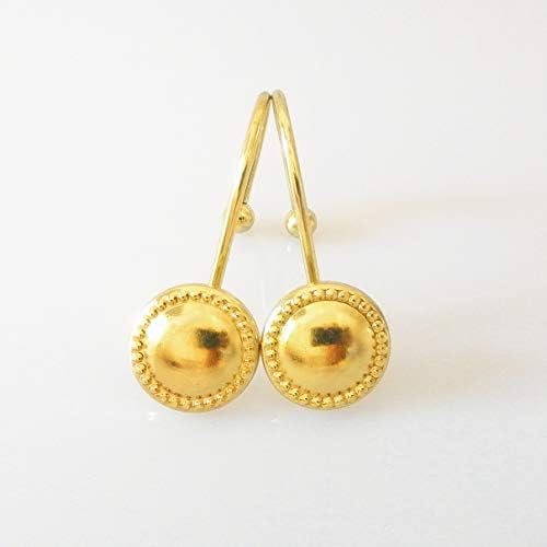 Gold Shower Curtain Rings Hooks Heavy Duty Rustproof Curtain Rings, Set of 12