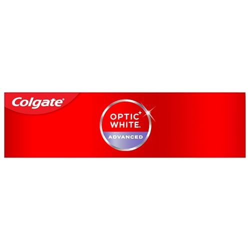 COLGATE OPTIC WHITE ADVANCED HYDROGEN PEROXIDE TOOTHPASTE, TEETH WHITENING TOOTHPASTE PACK, ENAMEL-SAFE FORMULA, HELPS REMOVE TEA, COFFEE, AND WINE STAINS, SPARKLING WHITE, 3 PACK, 3.2 OZ