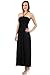 Sakkas 5026 Comfortable Jersey Feel Solid Color Smocked Bodice String Halter Maxi / Long Dress - Black / X-Large
