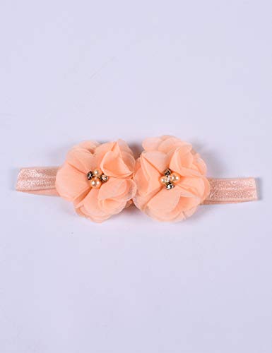 Baby Girls Tutu Bloomers Diaper Cover Cotton Tulle Bloomers and Headband Set Peach 6-12 Months