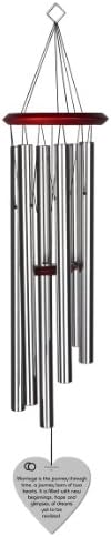 Chimesofyourlife marriage journey-heart-35-silver Marriage Journey Wedding Wind Chime, 35-Inch, Silver