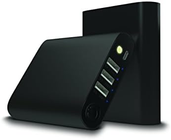 Peace of Mind 10,400 mAh Stainless Steel 3- Port USB Portable Charger (Power Bank) with Rapid Charging 4.4A Technology (Black)