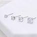 Lavishe Rhodium Plated 925 Sterling Silver 4 Prong Cubic Zirconia Stud Earrings for Women, Hypoallergenic, Size 3mm