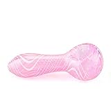 SZZX Pipe 4 inch Long,Handmade New Style Available Collection Pink Spiral Glass Tube (Pink Spiral)