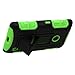 MYBAT Car Armor Kickstand Protector Cover Rubberized for Nokia Lumia 520 - Retail-Packaging - Black/Electric Green