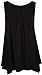 PurpleHanger Women's Scoop Neck Long Vest Tee Top Plus Size Black 20-22