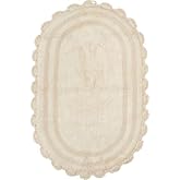 Vaurna Crochet Rug Oval - Cream/Off White - Reversible - Elegant - Washable - Easy Care - Versatile Home Decor - for Bathroom, Bedroom, Kitchen