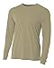 A4 Men's Cooling Performance Crew Long Sleeve T-Shirt, Sand, Large