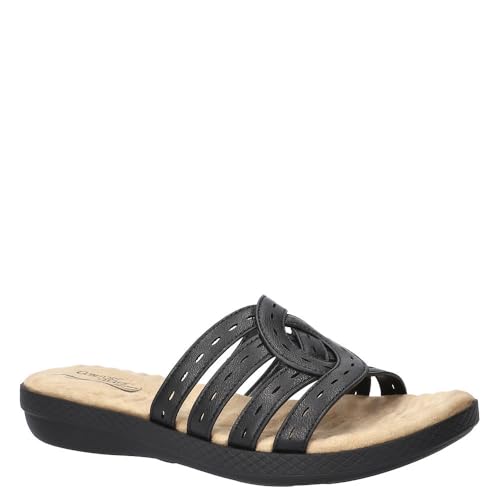Easy Street Women’s Cammie Slide Sandal, Black, 7 Narrow