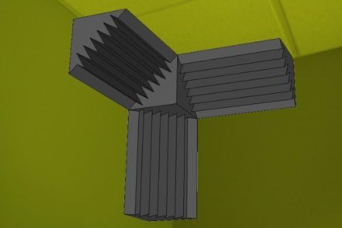 2 Corner Bass Traps 6- 12" x 12" x 24" Absorbers + 2- 12"x12"x12" Blocks Acoustic Sound Foam Kit - SoundProofing and Deadening - Made in the USA!