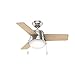 Hunter Fan Company Aker 36-inch Indoor Brushed Nickel Modern Ceiling Fan With Bright LED Light Kit, Pull Chains, Reversible WhisperWind Motor and SureSpeed Technology Included