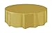 Elegant Gold Solid Round Plastic Table Cover (84